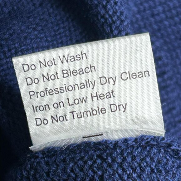 Hillflint Sweater Mens L Navy Merino Wool Collegiate V Letter Virginia State - Picture 7 of 13